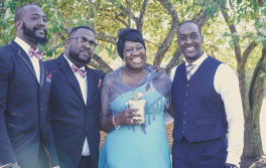 The groom, his bros, and mom
